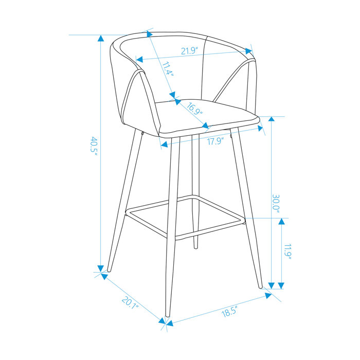 Zipcode Design™ Janney 30" Velvet Upholstery Bar Stool & Reviews